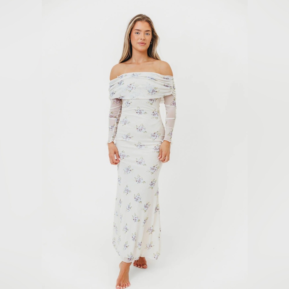 Off-Shoulder Floral Maxi Dress